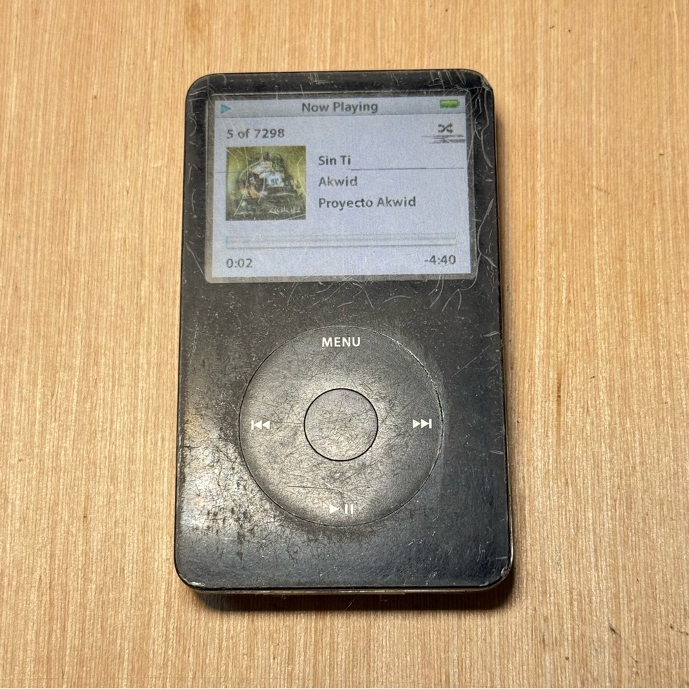 Apple iPod 5thGen A:1136 80GB Black Tested Good w/7298,Songs-Charg Read Info Blw